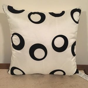 White with Black Accents Throw Pillow
